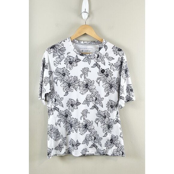 Coolibar Women's Sz M Short Sleeve Top Floral UPF 50+ Swim Top Athletic - Picture 1 of 10